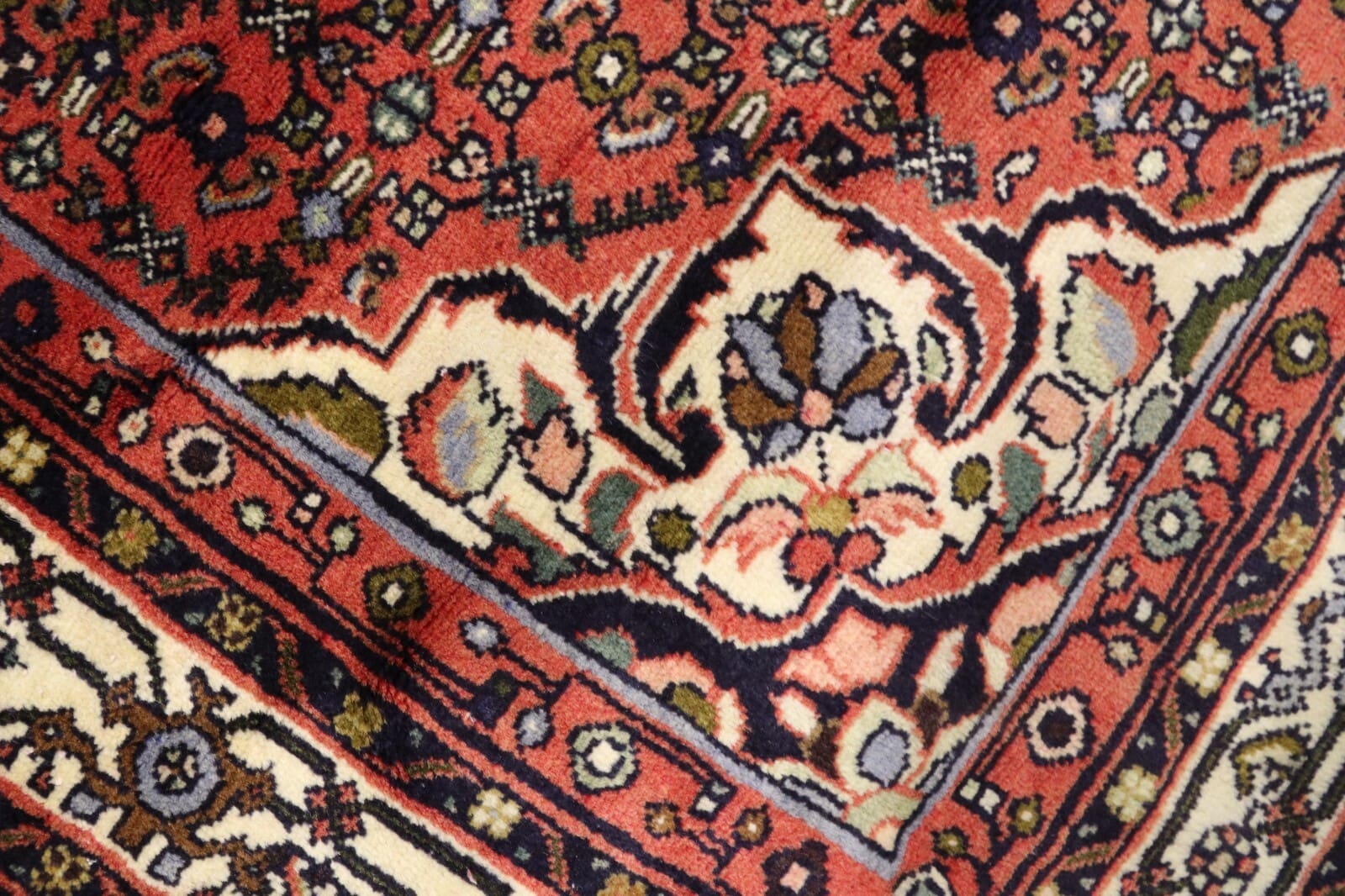 Hamadan Perserteppich 195 × 147 cm aus Wolle, handgeknüpft