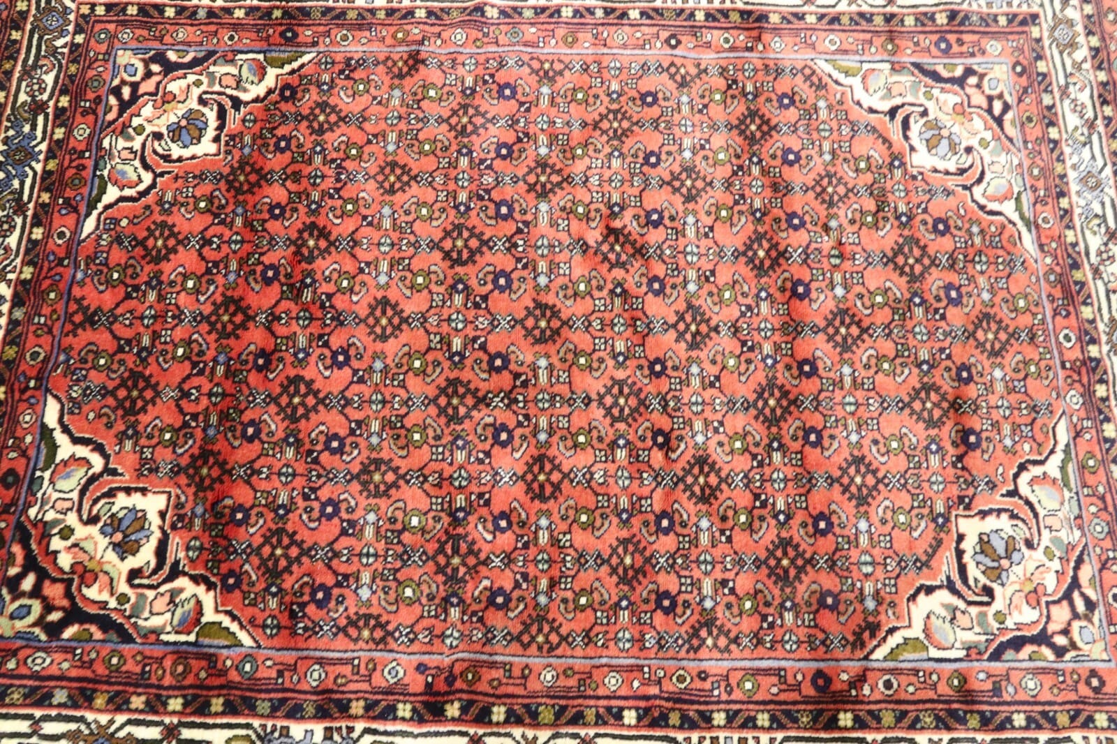 Hamadan Perserteppich 195 × 147 cm aus Wolle, handgeknüpft