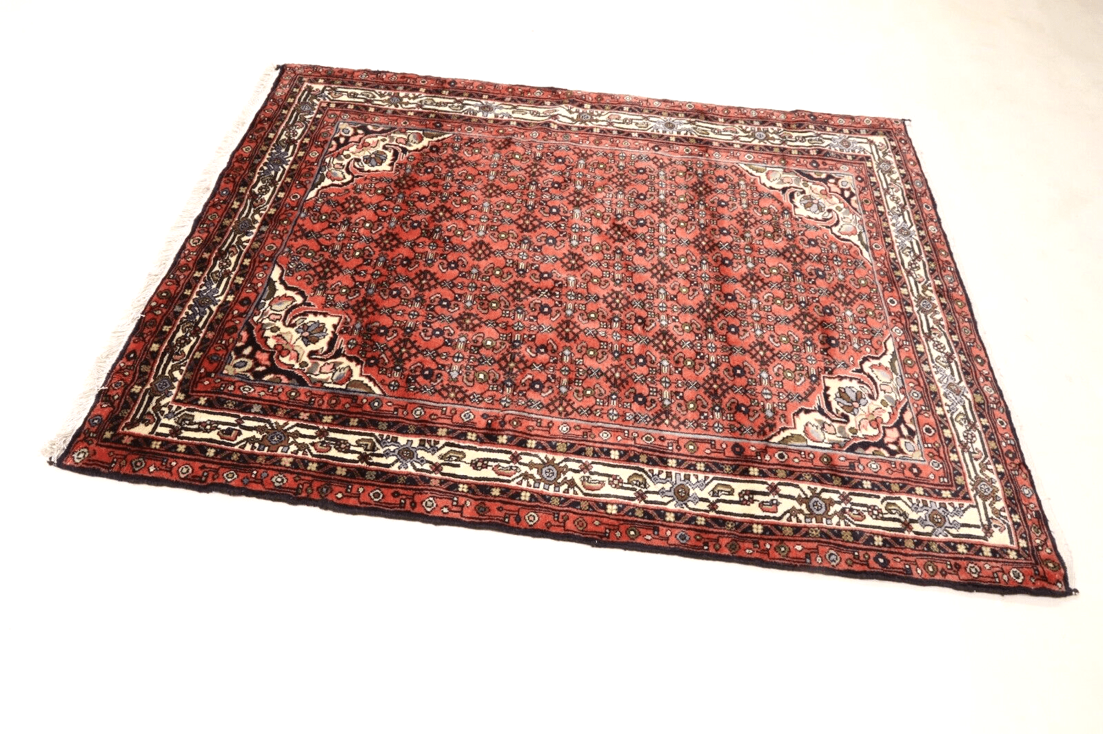 Hamadan Perserteppich 195 × 147 cm aus Wolle, handgeknüpft