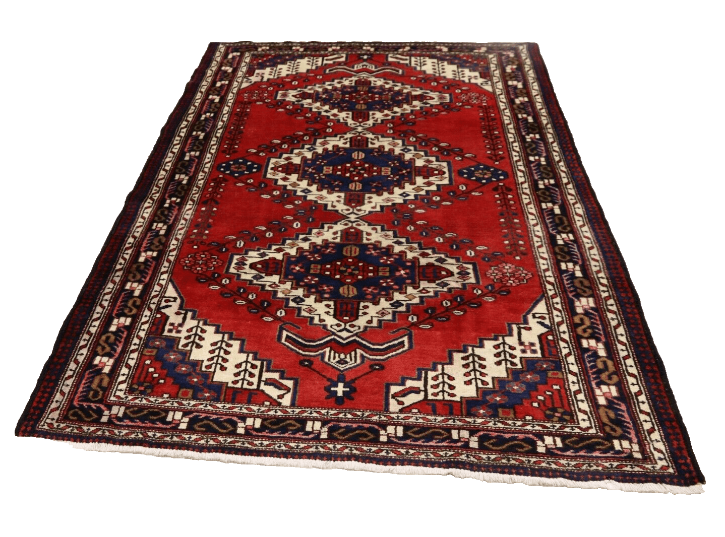 Handgeknüpfter Hamadan Perserteppich, 217 × 160 cm, Wolle