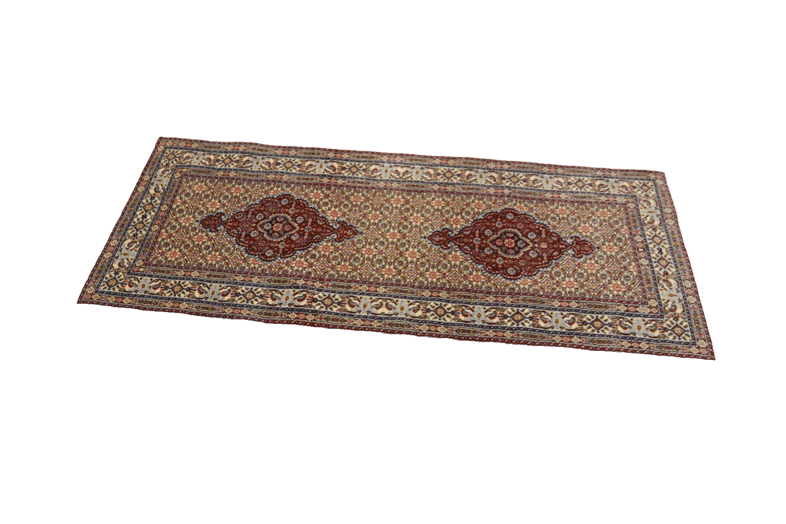 Handgeknüpfter Orientalisch Perserteppich, 197 × 76 cm, Wolle & Seide