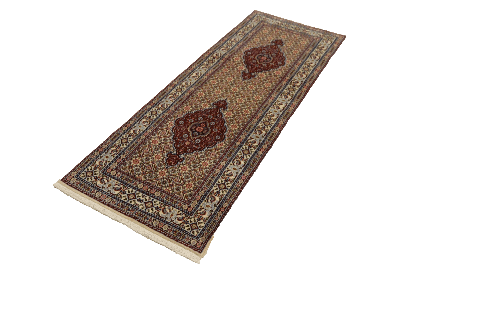 Handgeknüpfter Orientalisch Perserteppich, 197 × 76 cm, Wolle & Seide