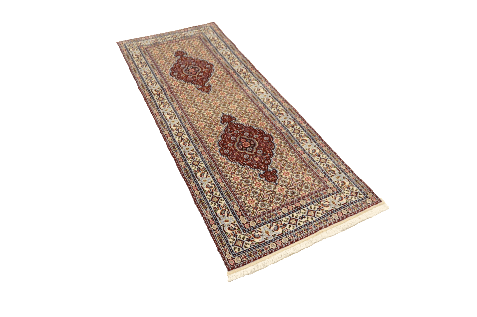 Handgeknüpfter Orientalisch Perserteppich, 197 × 76 cm, Wolle & Seide