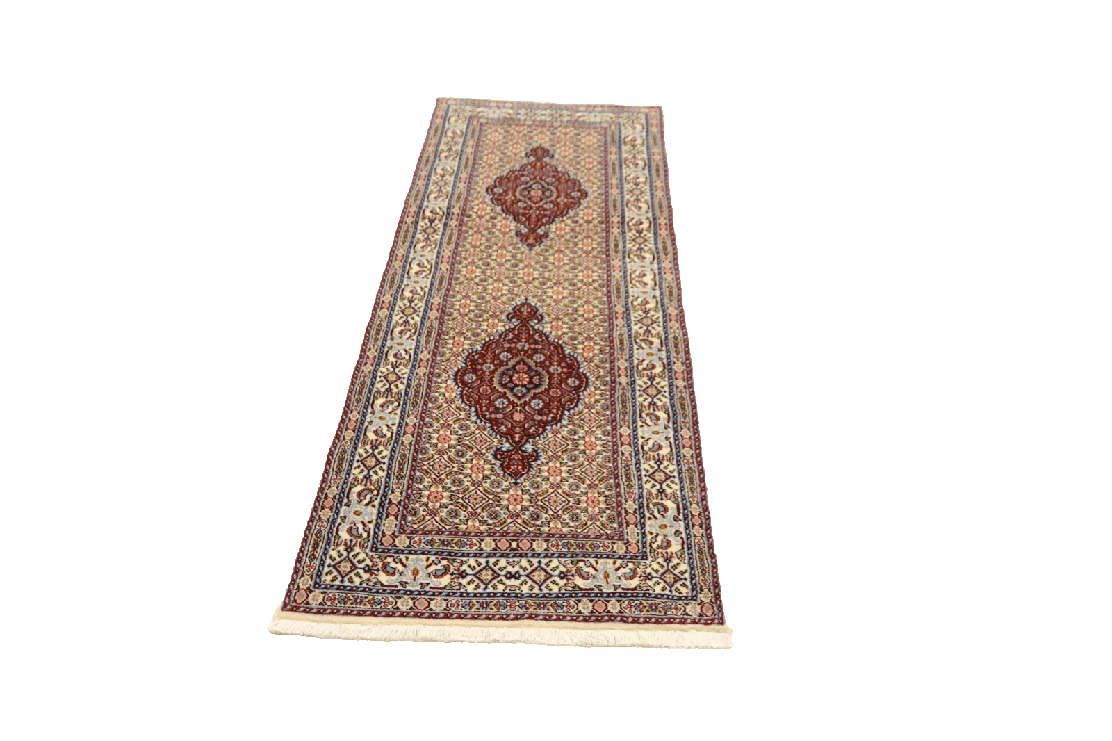 Handgeknüpfter Orientalisch Perserteppich, 197 × 76 cm, Wolle & Seide