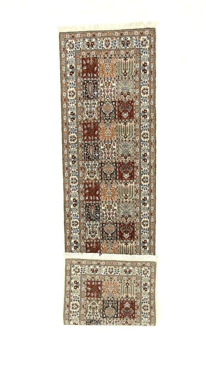 orientteppich-perserteppich-super-moud-298-x-78-cm-400000-knoten-handgeknupft-3 Moud Perserteppich 296 × 77 cm aus Wolle & Seide, handgeknüpft