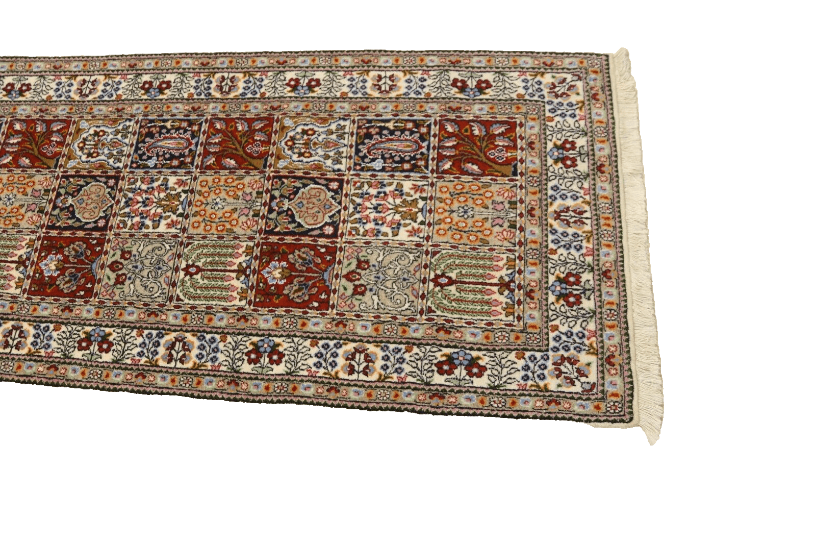 orientteppich-perserteppich-super-moud-298-x-78-cm-400000-knoten-handgeknupft-4 Moud Perserteppich 296 × 77 cm aus Wolle & Seide, handgeknüpft