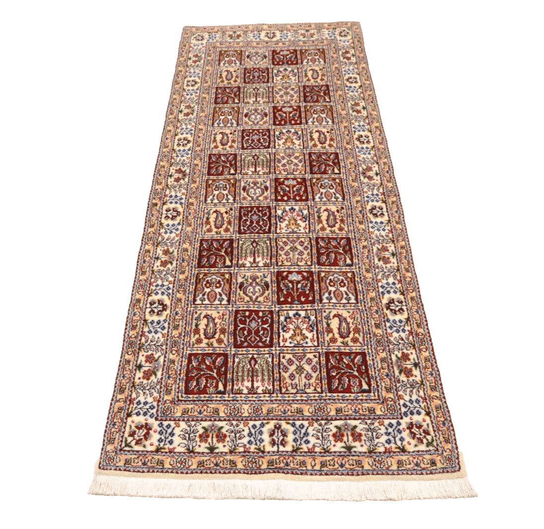Moud Perserteppich aus Iran, 196 × 80 cm