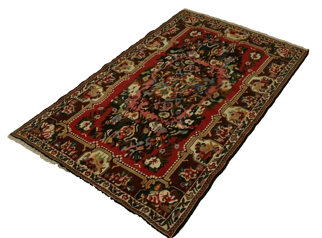 Hamadan Perserteppich 198 × 138 cm aus Wolle, handgeknüpft