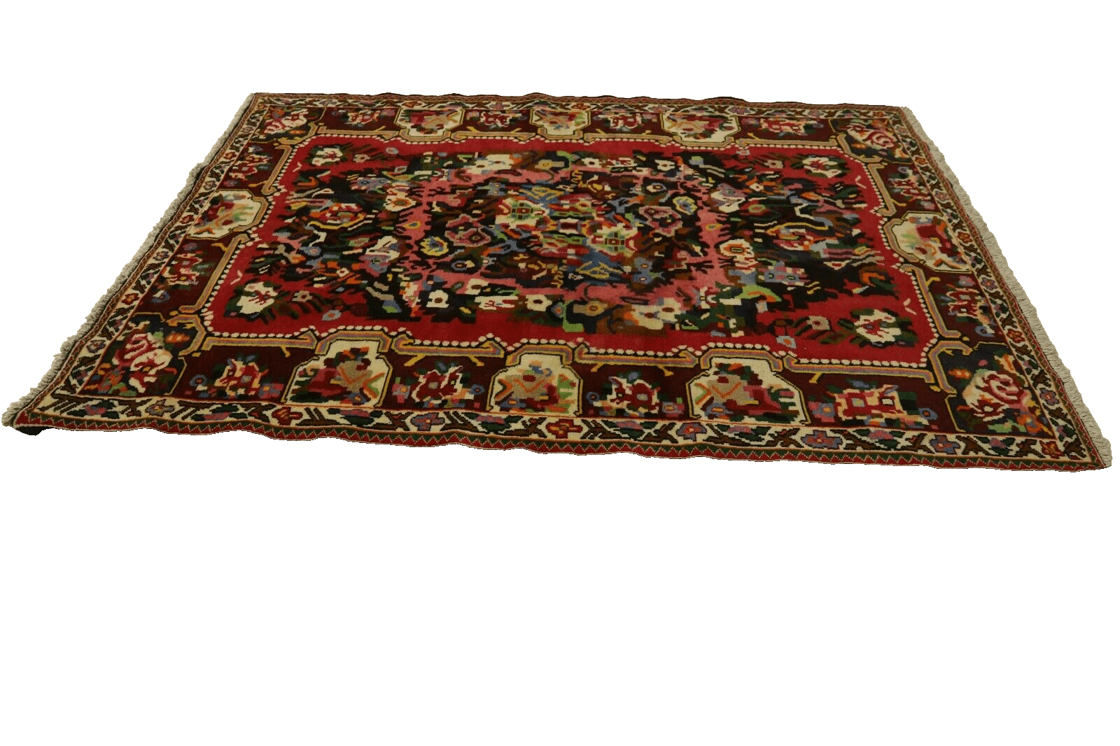 Hamadan Perserteppich 198 × 138 cm aus Wolle, handgeknüpft
