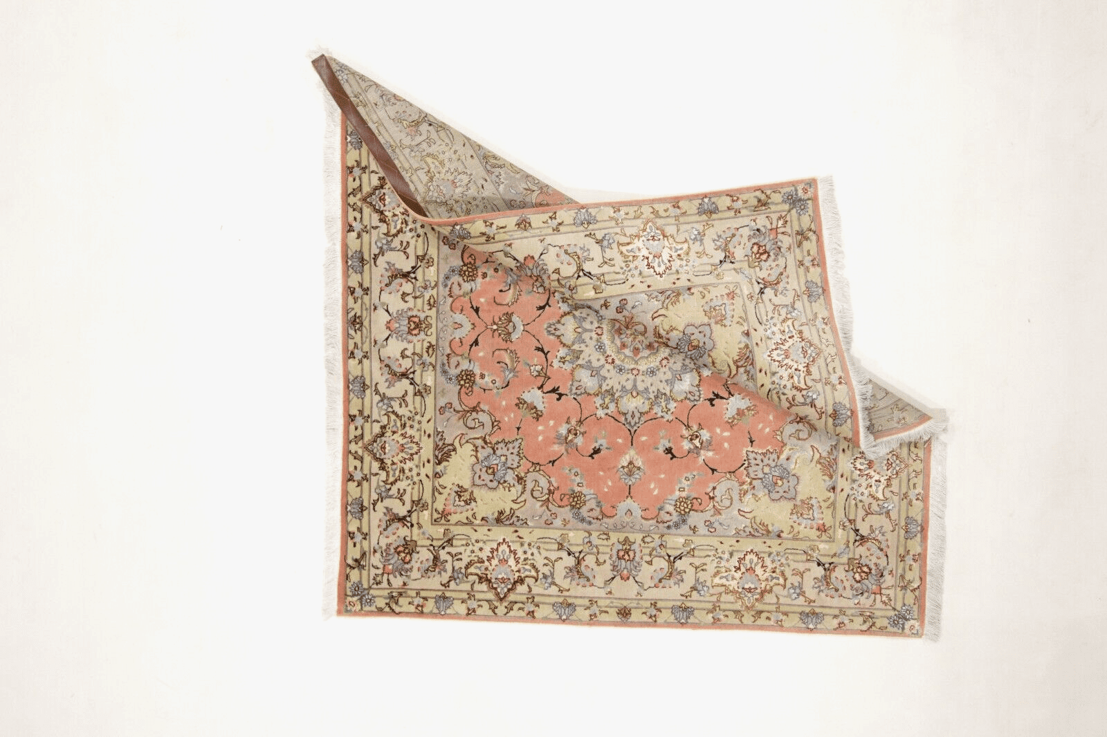 Täbriz Perserteppich 152 × 151 cm aus Wolle & Seide, handgeknüpft