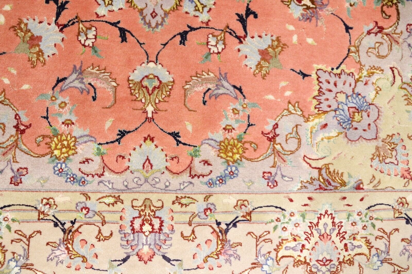 Täbriz Perserteppich 152 × 151 cm aus Wolle & Seide, handgeknüpft