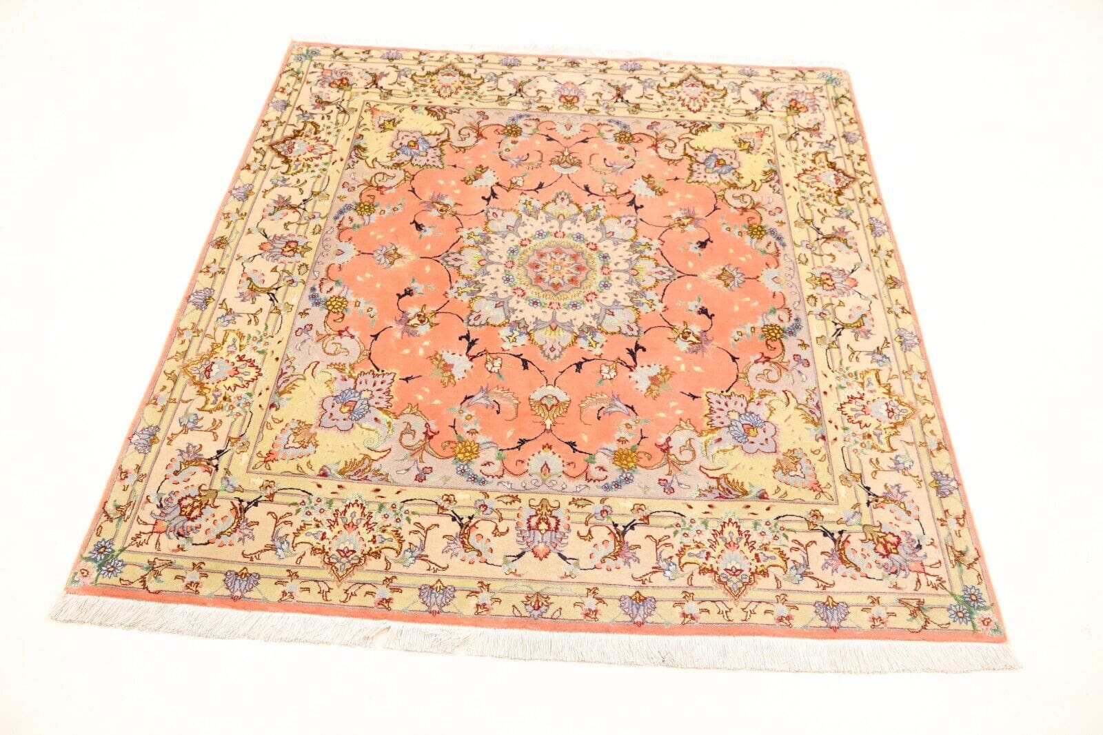 Täbriz Perserteppich 152 × 151 cm aus Wolle & Seide, handgeknüpft