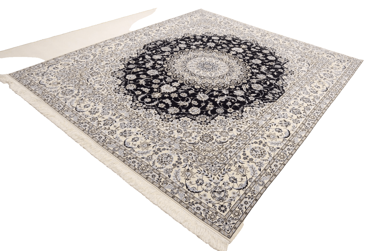 Handgeknüpfter Nain Perserteppich, 248 × 206 cm, Wolle & Seide