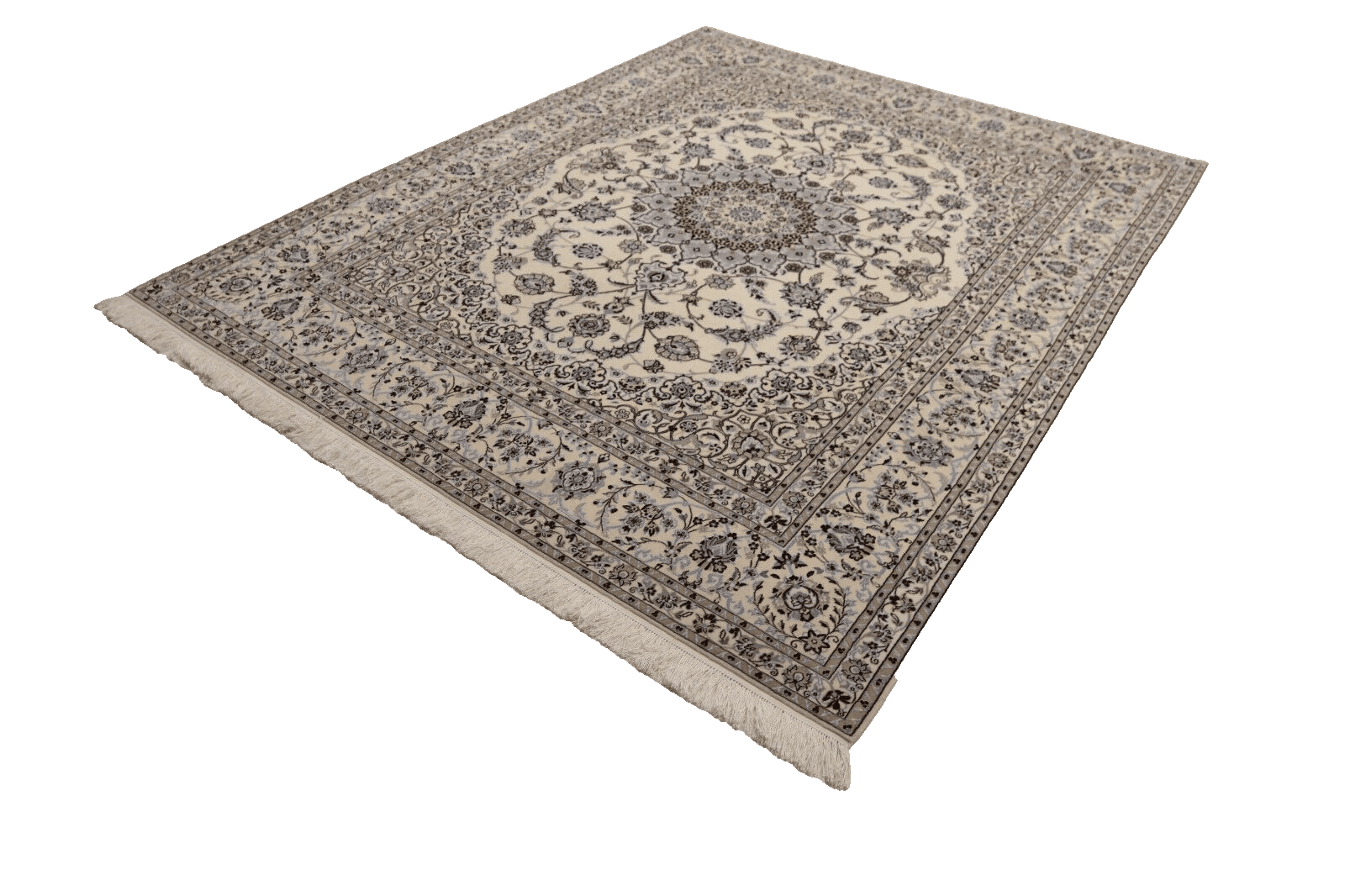 Nain Perserteppich 265 × 209 cm aus Wolle & Seide, handgeknüpft