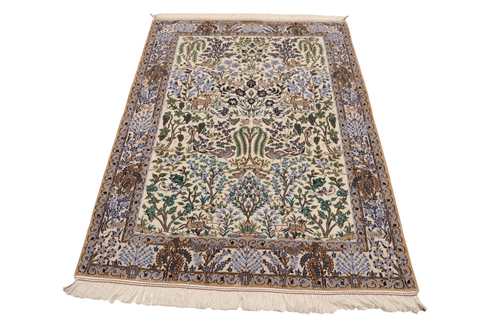 Handgeknüpfter Orientalisch Perserteppich, 164 × 124 cm, Wolle & Seide