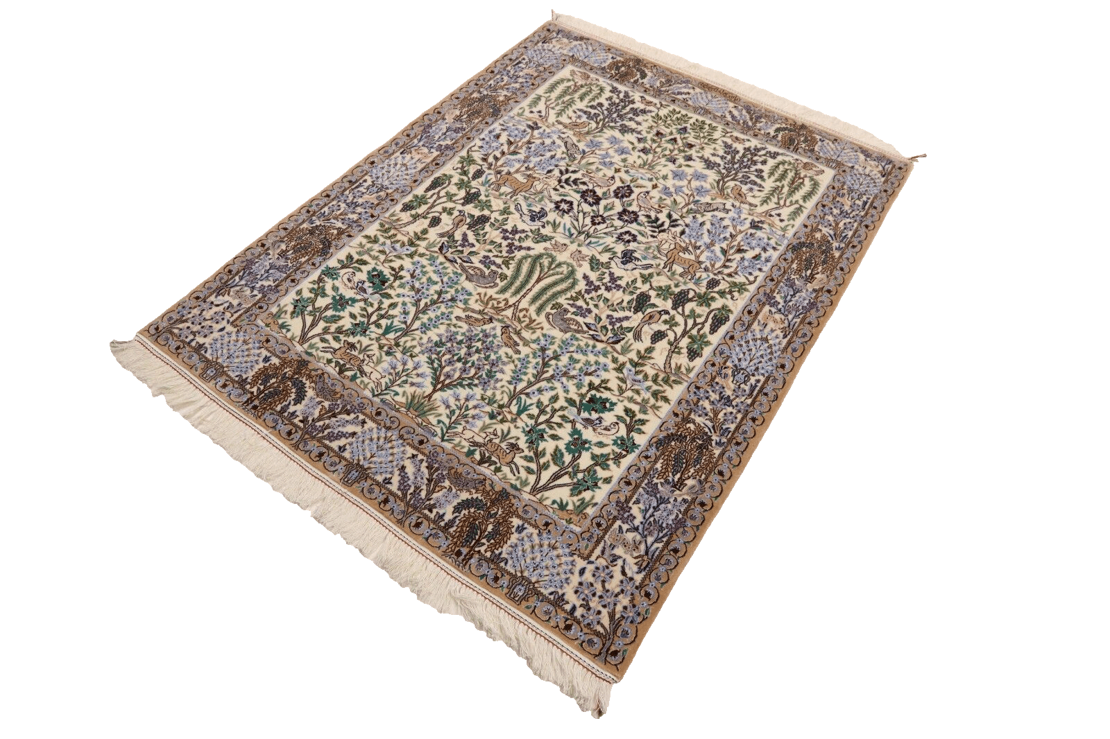 Handgeknüpfter Orientalisch Perserteppich, 164 × 124 cm, Wolle & Seide