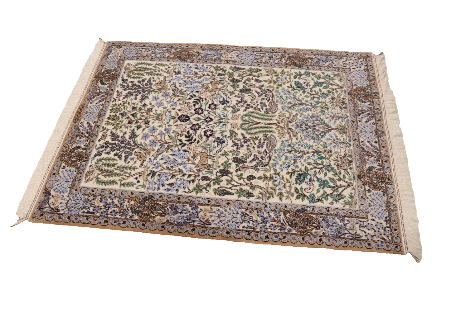 Handgeknüpfter Orientalisch Perserteppich, 164 × 124 cm, Wolle & Seide