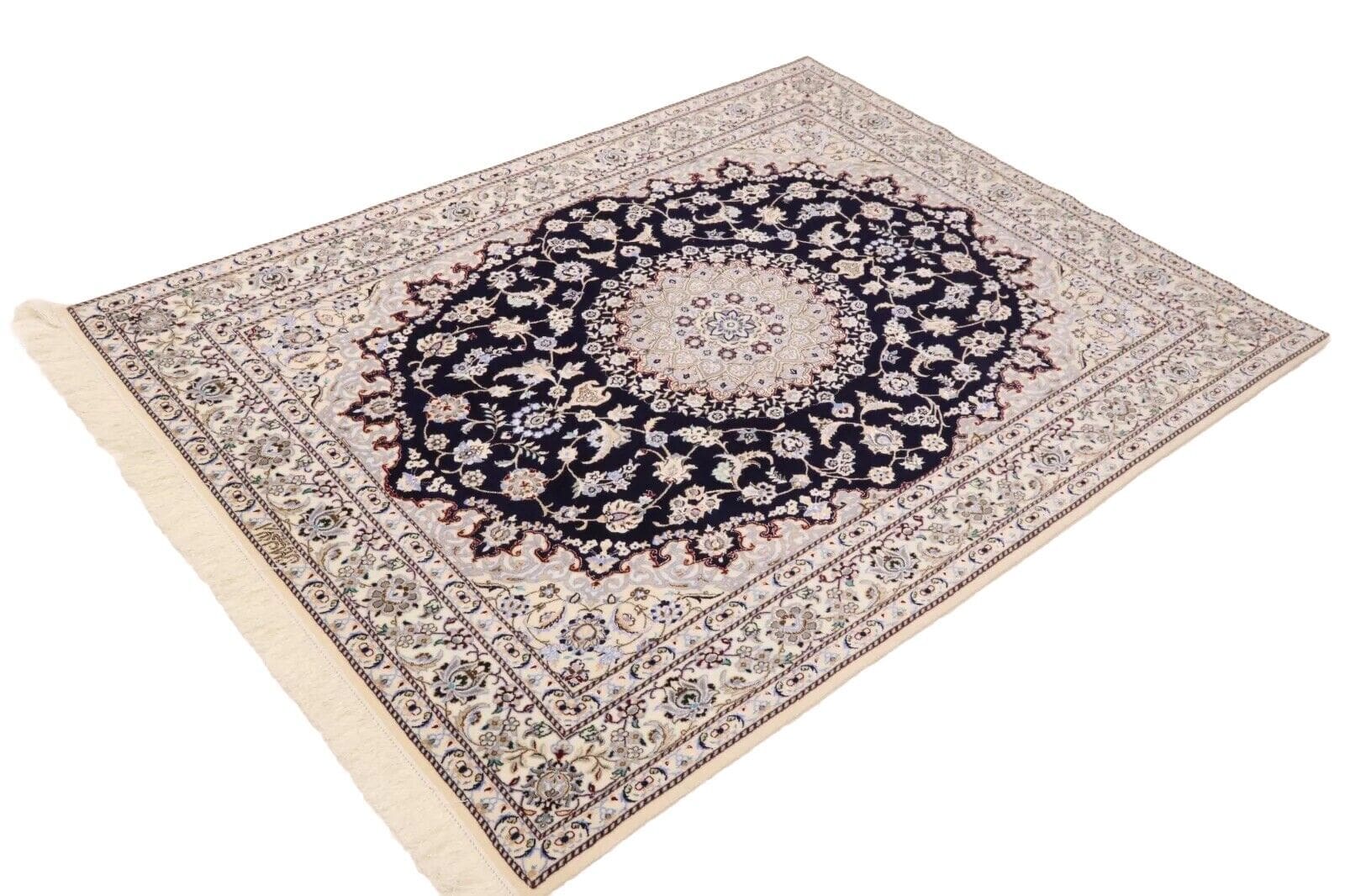 Handgeknüpfter Nain Perserteppich, 200 × 150 cm, Wolle & Seide