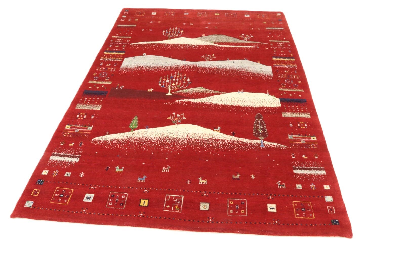 Handgeknüpfter Gabbeh Loribaft Orientteppich, 245 × 174 cm, Wolle & Seide