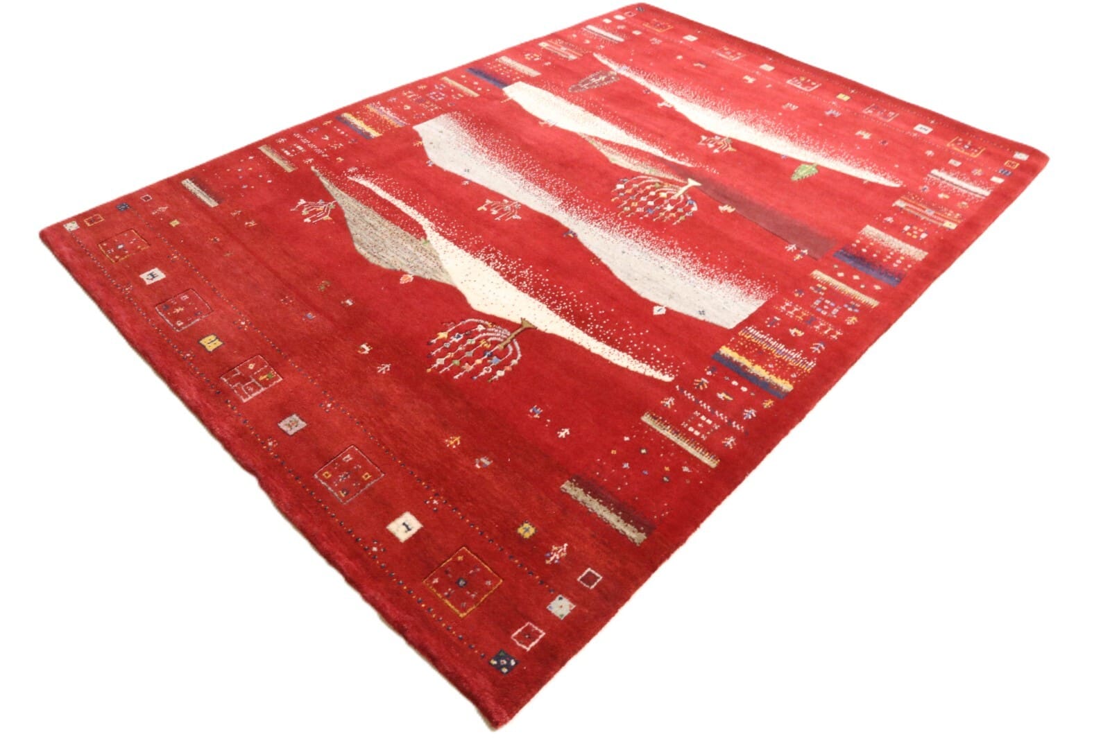 Handgeknüpfter Gabbeh Loribaft Orientteppich, 245 × 174 cm, Wolle & Seide