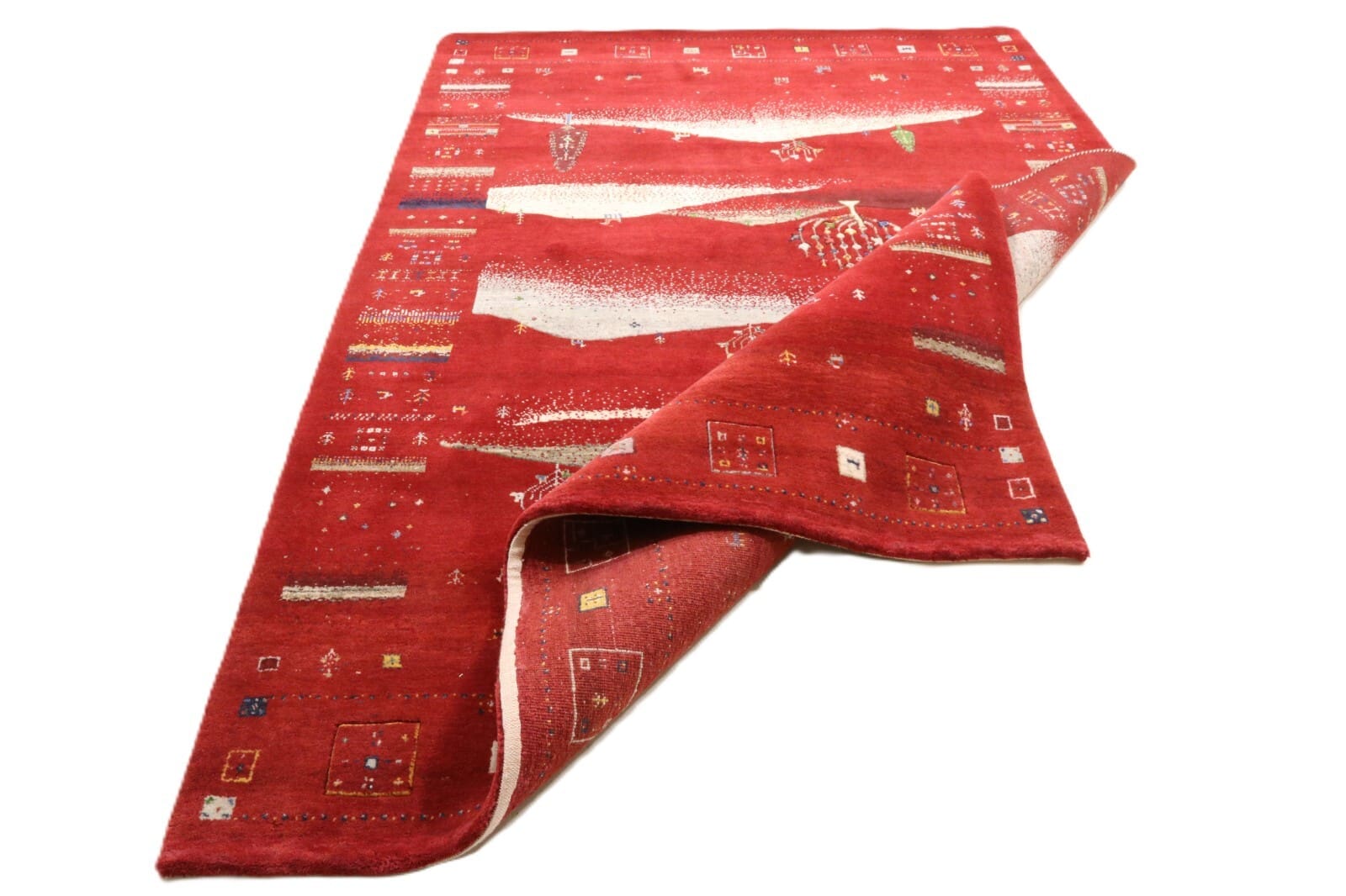 Handgeknüpfter Gabbeh Loribaft Orientteppich, 245 × 174 cm, Wolle & Seide