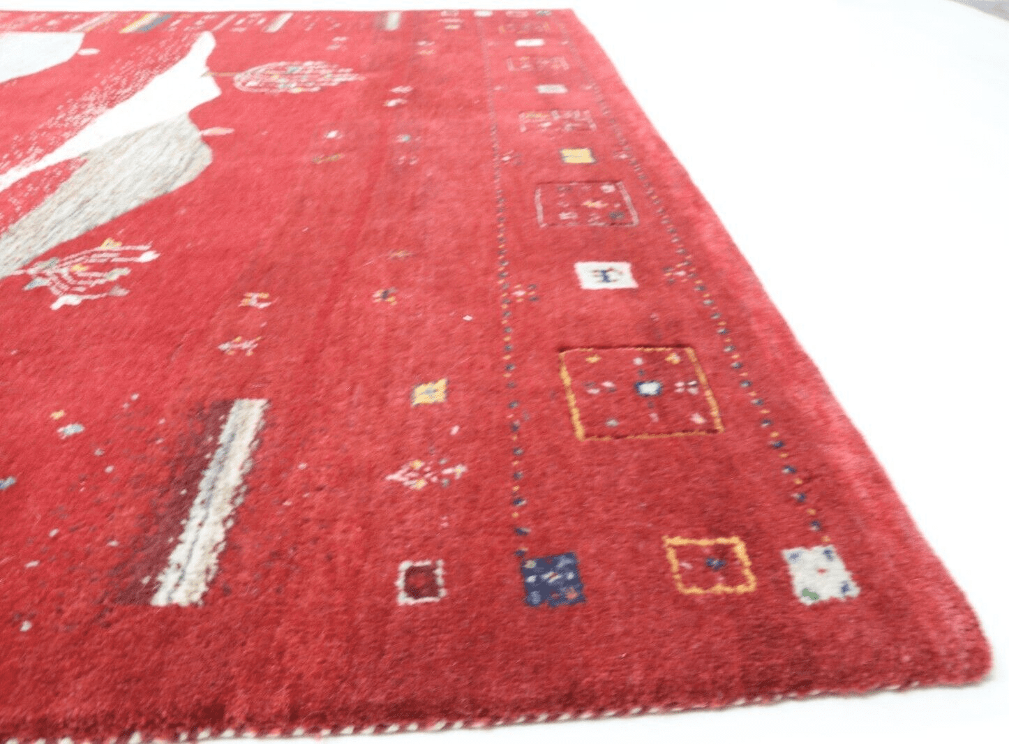 Handgeknüpfter Gabbeh Loribaft Orientteppich, 245 × 174 cm, Wolle & Seide
