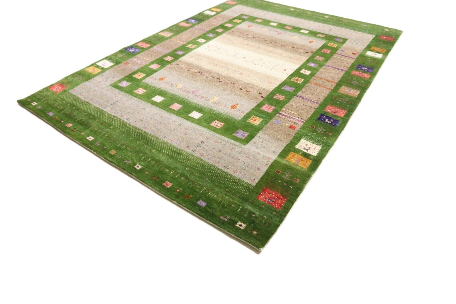 Handgeknüpfter Gabbeh Loribaft Orientteppich, 306 × 211 cm, Wolle