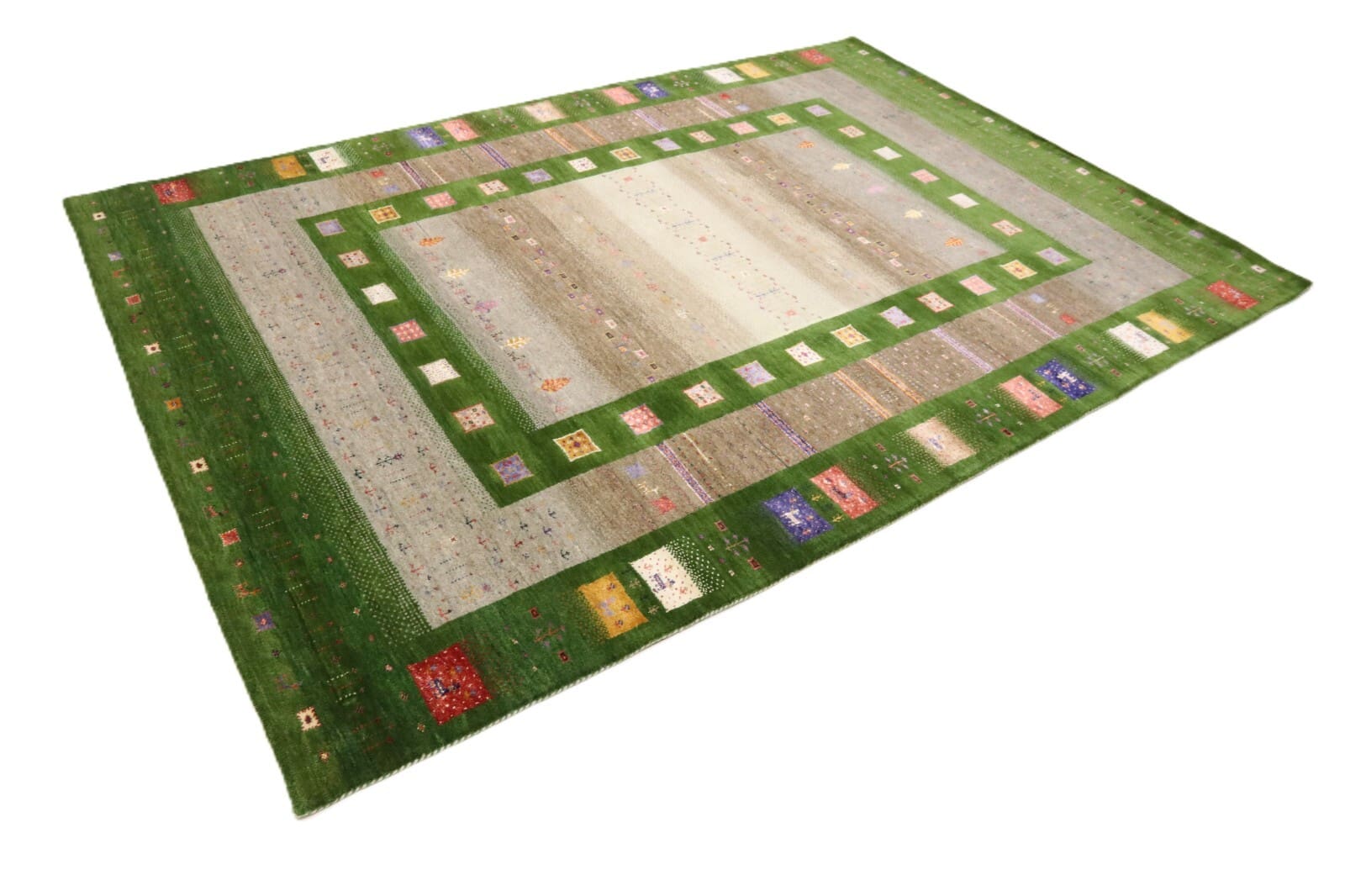 Handgeknüpfter Gabbeh Loribaft Orientteppich, 306 × 211 cm, Wolle