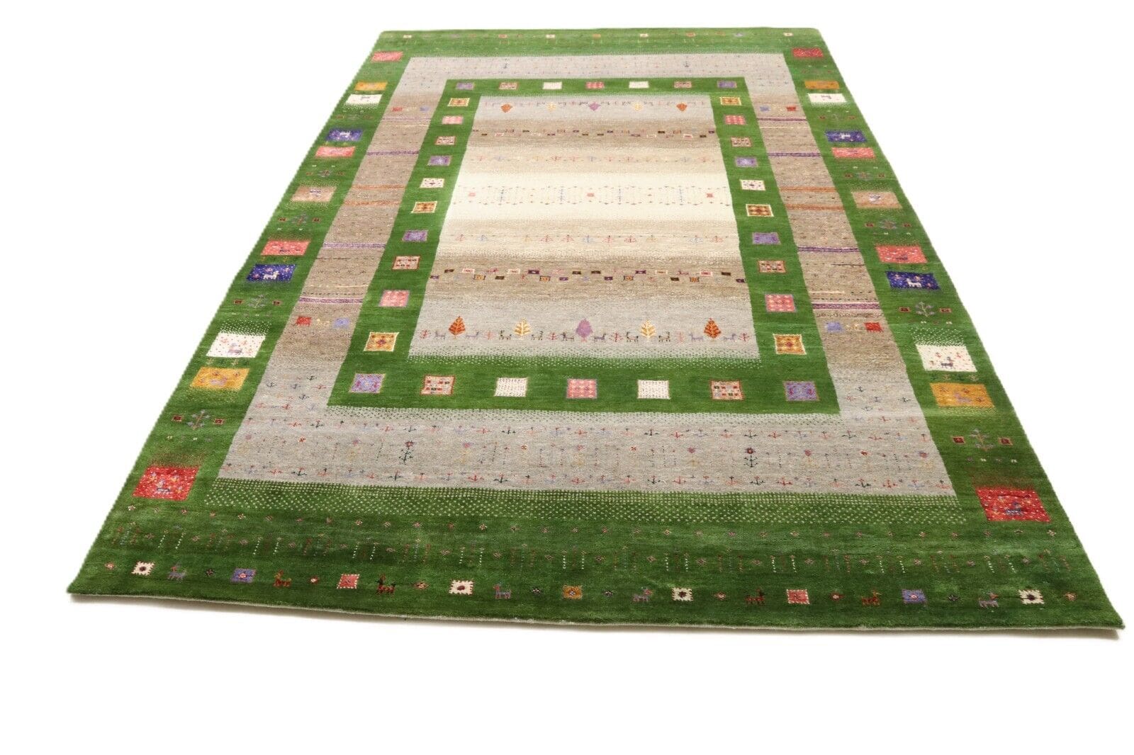 Handgeknüpfter Gabbeh Loribaft Orientteppich, 306 × 211 cm, Wolle