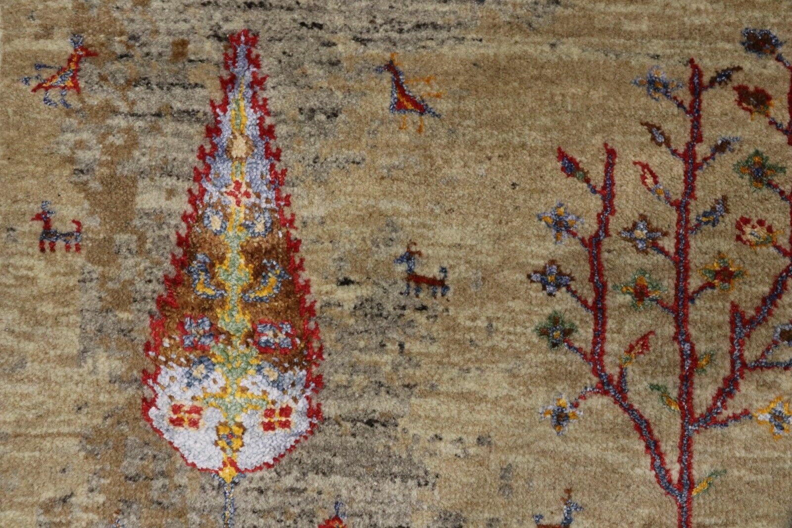 Handgeknüpfter Gabbeh Loribaft Orientteppich, 243 × 179 cm, Wolle & Seide