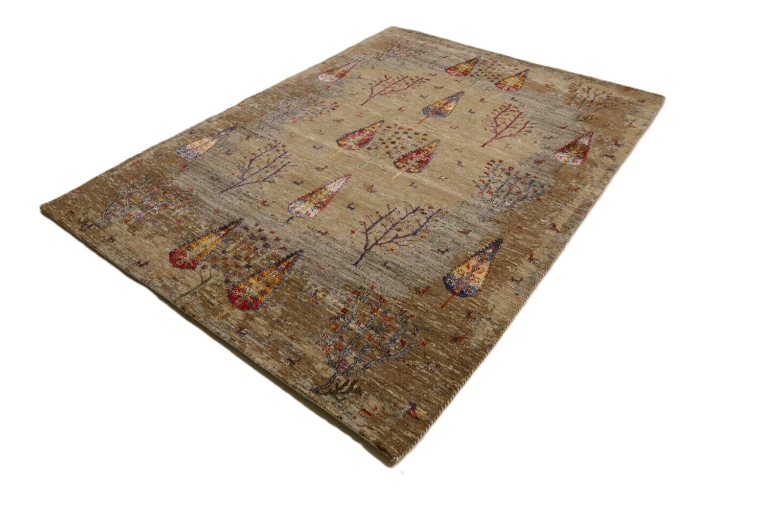 Handgeknüpfter Gabbeh Loribaft Orientteppich, 243 × 179 cm, Wolle & Seide