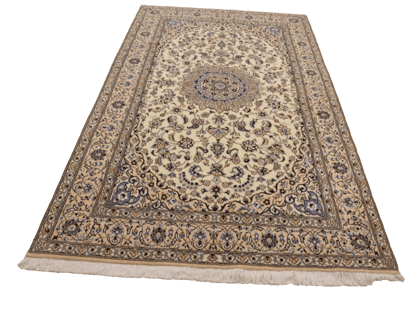 Handgeknüpfter Nain Perserteppich, 250 × 157 cm, Wolle & Seide