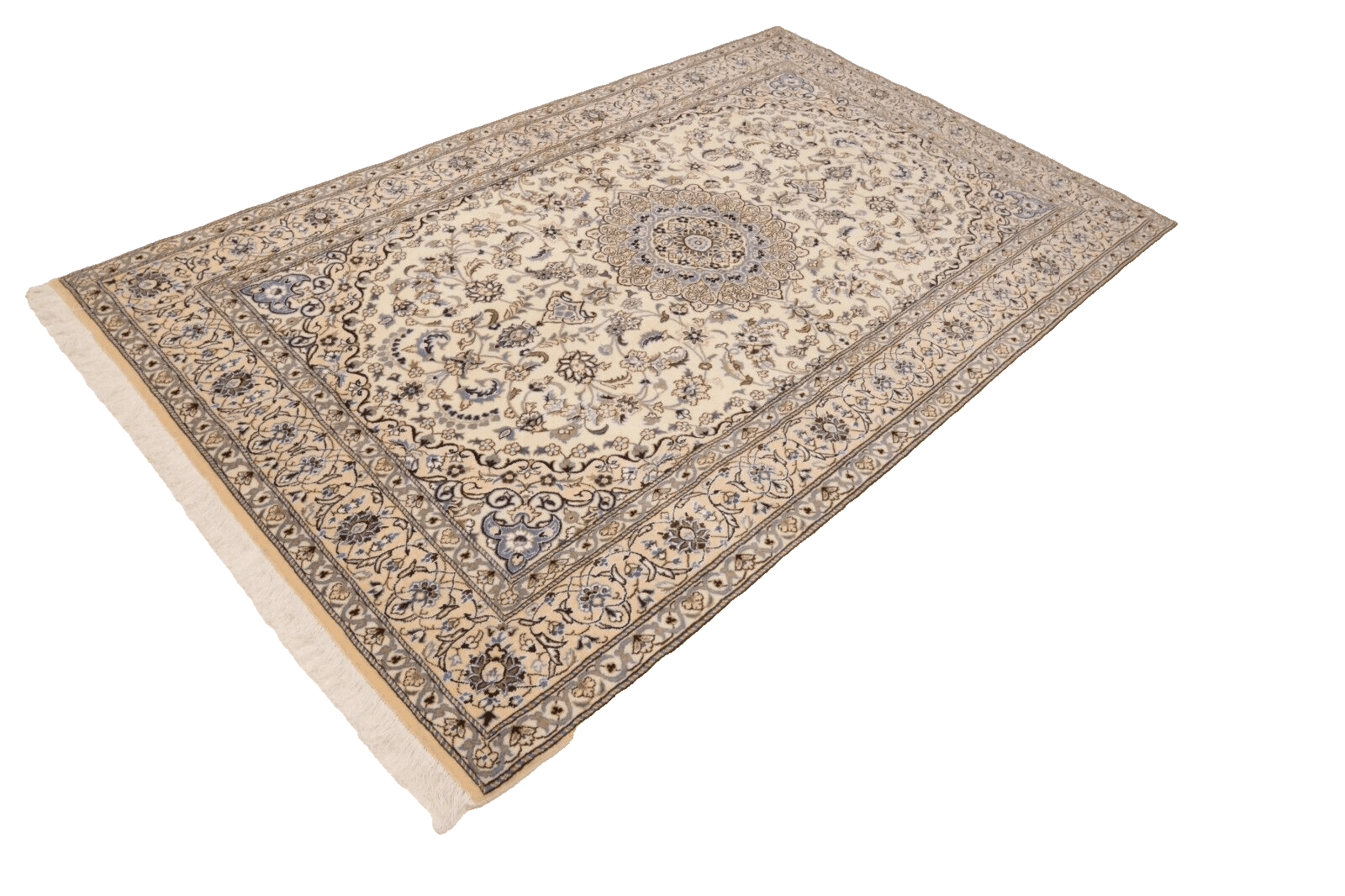 Handgeknüpfter Nain Perserteppich, 250 × 157 cm, Wolle & Seide