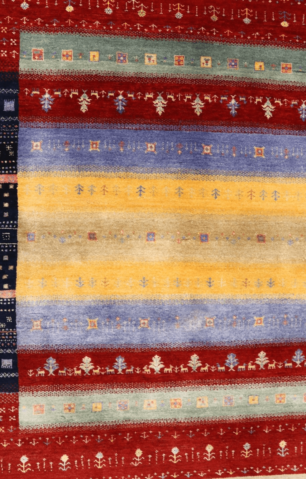 Gabbeh Loribaft Orientteppich aus Indien, 245 × 174 cm
