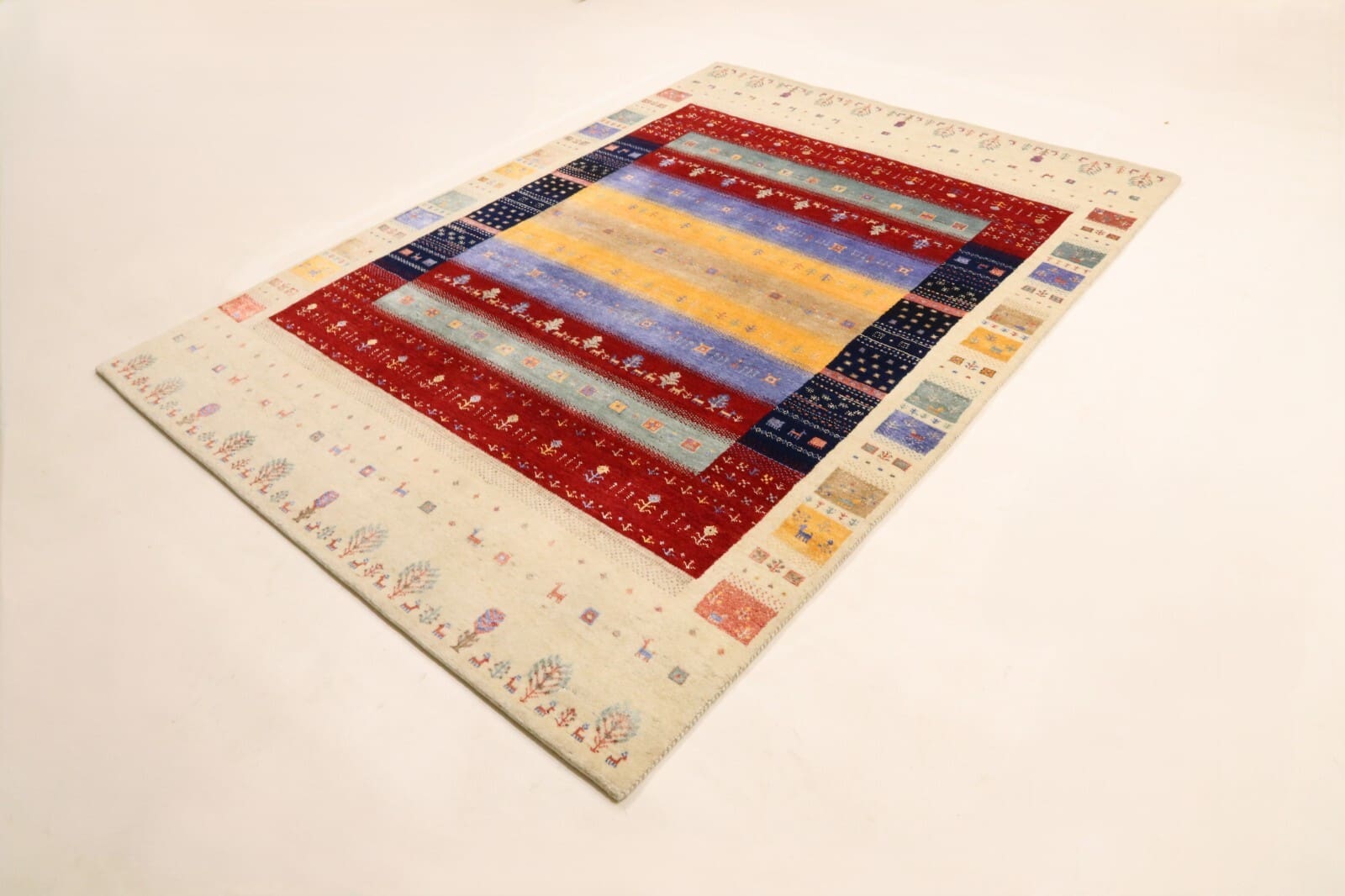 Gabbeh Loribaft Orientteppich aus Indien, 245 × 174 cm
