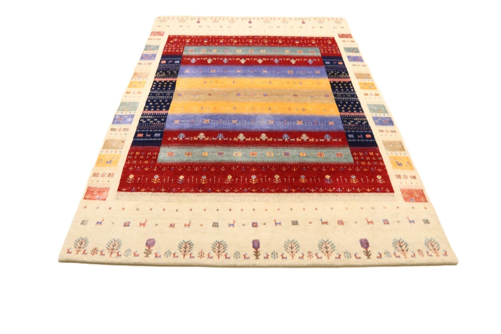 Gabbeh Loribaft Orientteppich aus Indien, 245 × 174 cm