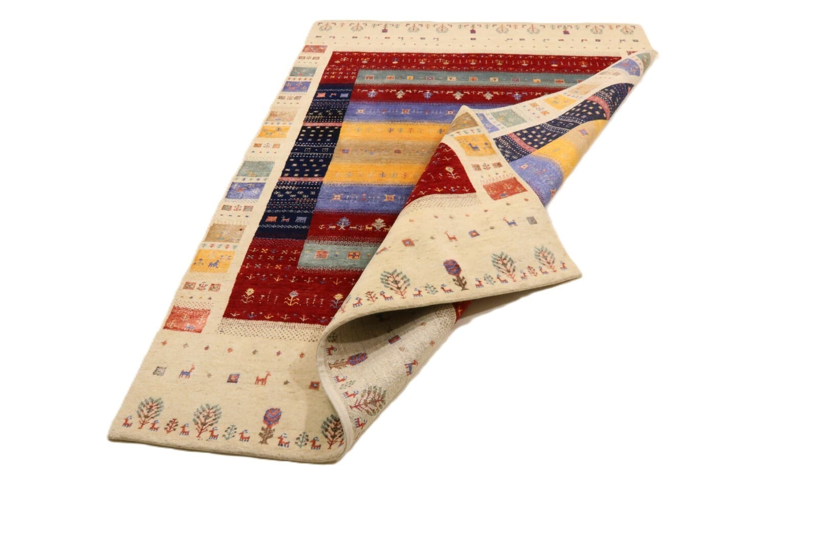 Gabbeh Loribaft Orientteppich aus Indien, 245 × 174 cm