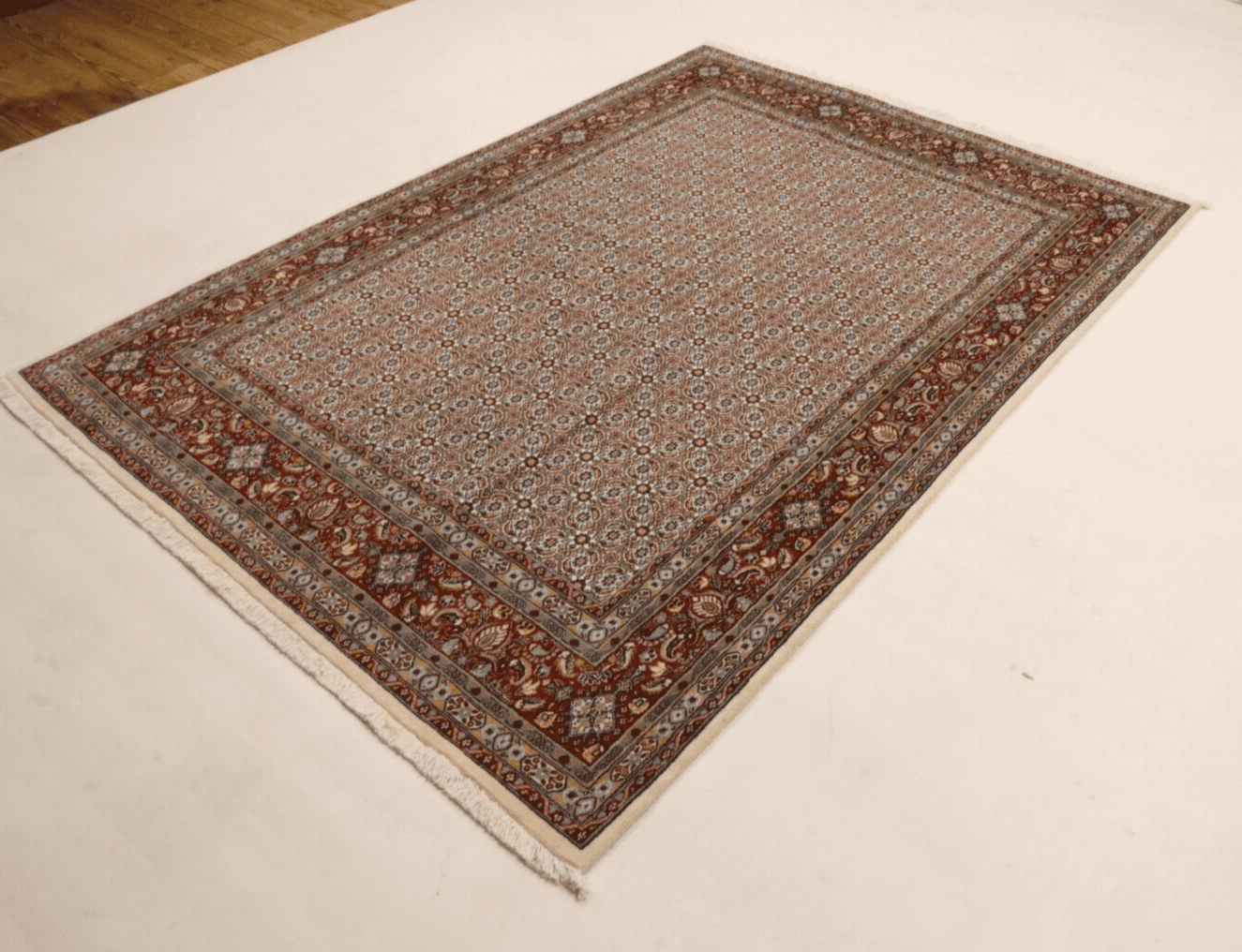 Handgeknüpfter Moud Perserteppich, 246 × 169 cm, Wolle & Seide