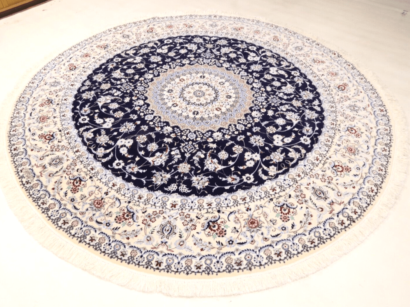 Handgeknüpfter Nain Perserteppich, 250 × 250 cm, Wolle & Seide