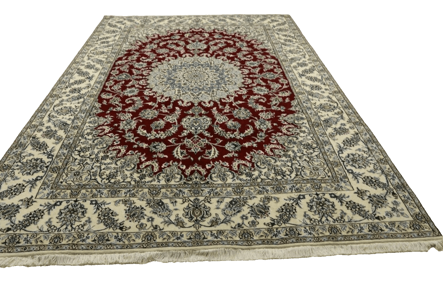 Nain Perserteppich 346 × 246 cm aus Seide, handgeknüpft