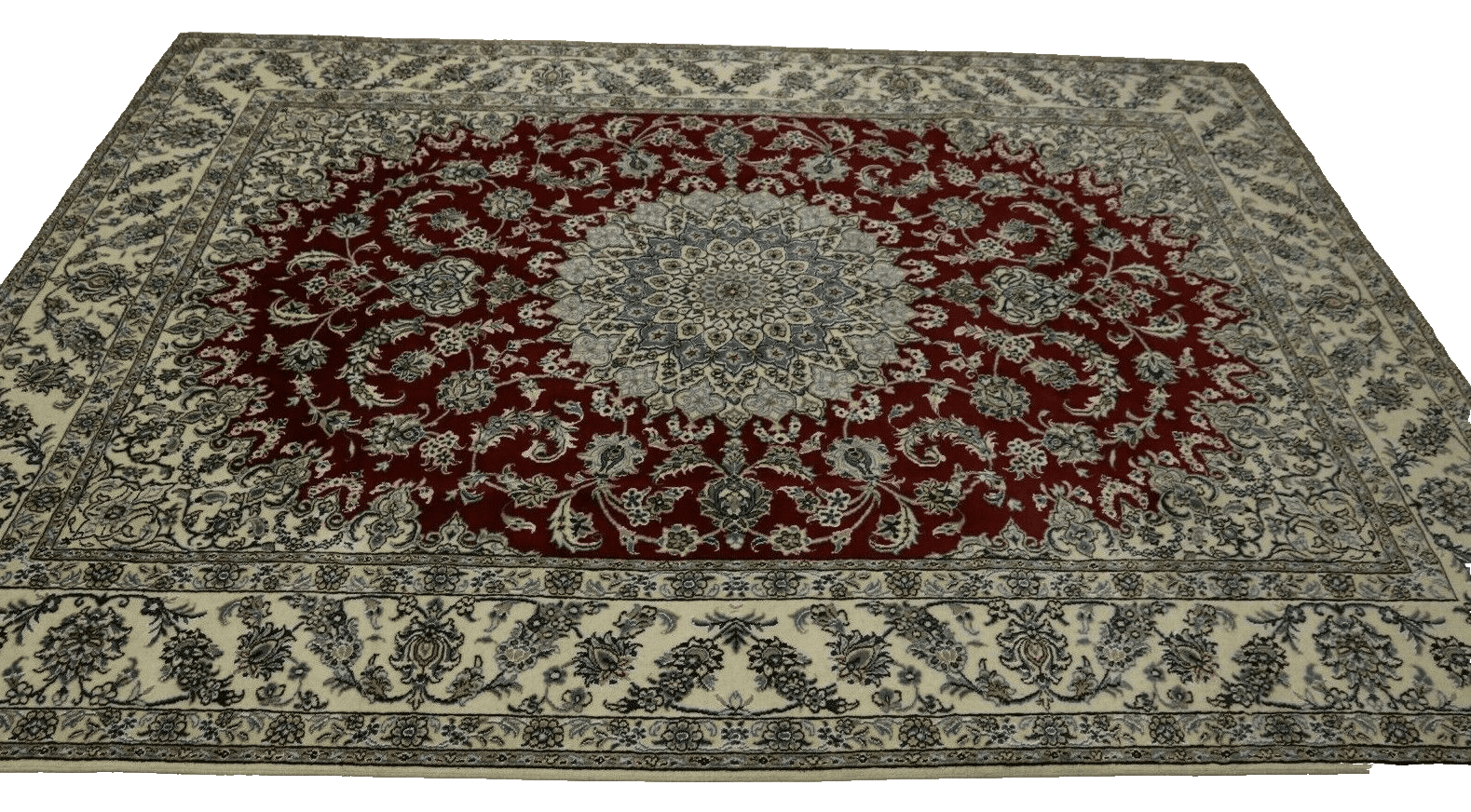 Nain Perserteppich 346 × 246 cm aus Seide, handgeknüpft