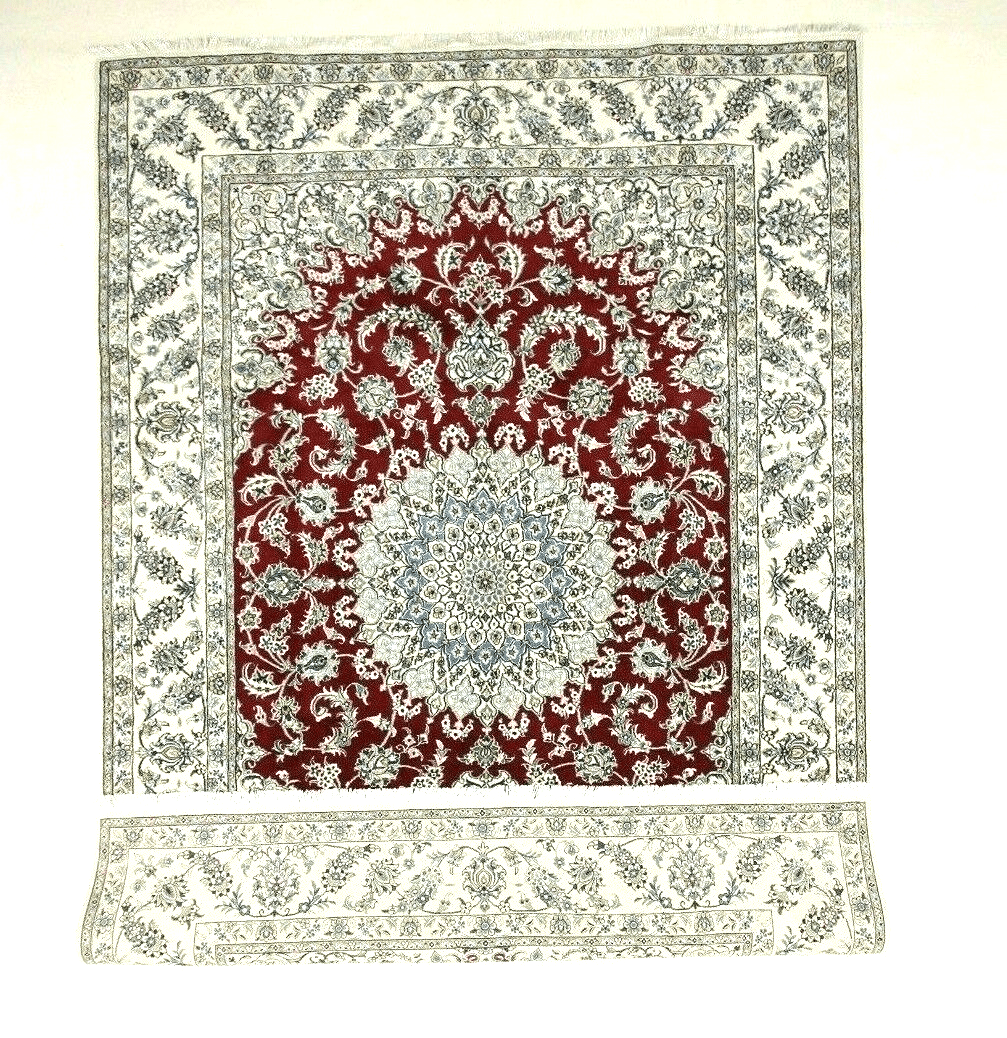 Nain Perserteppich 346 × 246 cm aus Seide, handgeknüpft