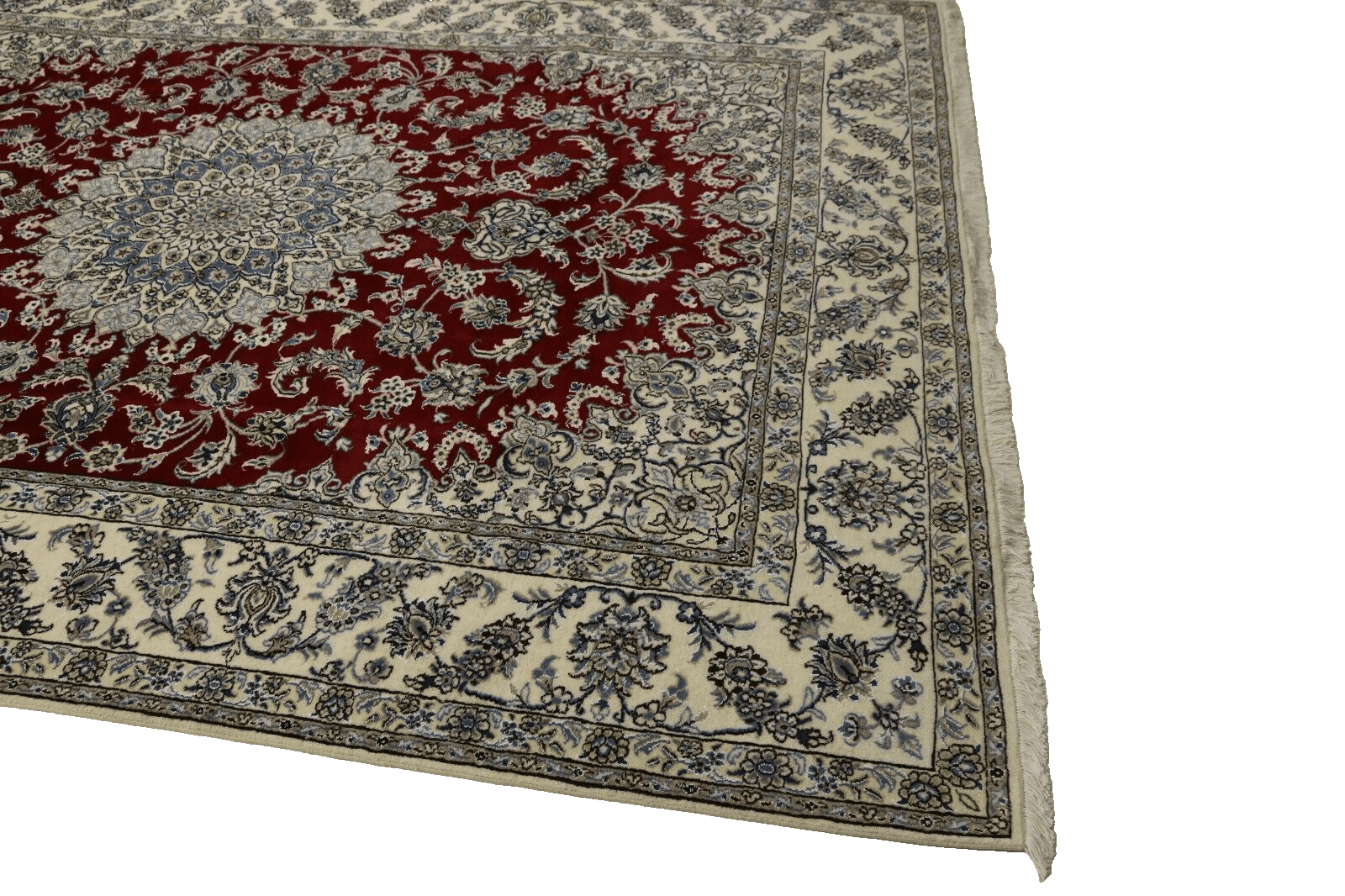 Nain Perserteppich 346 × 246 cm aus Seide, handgeknüpft