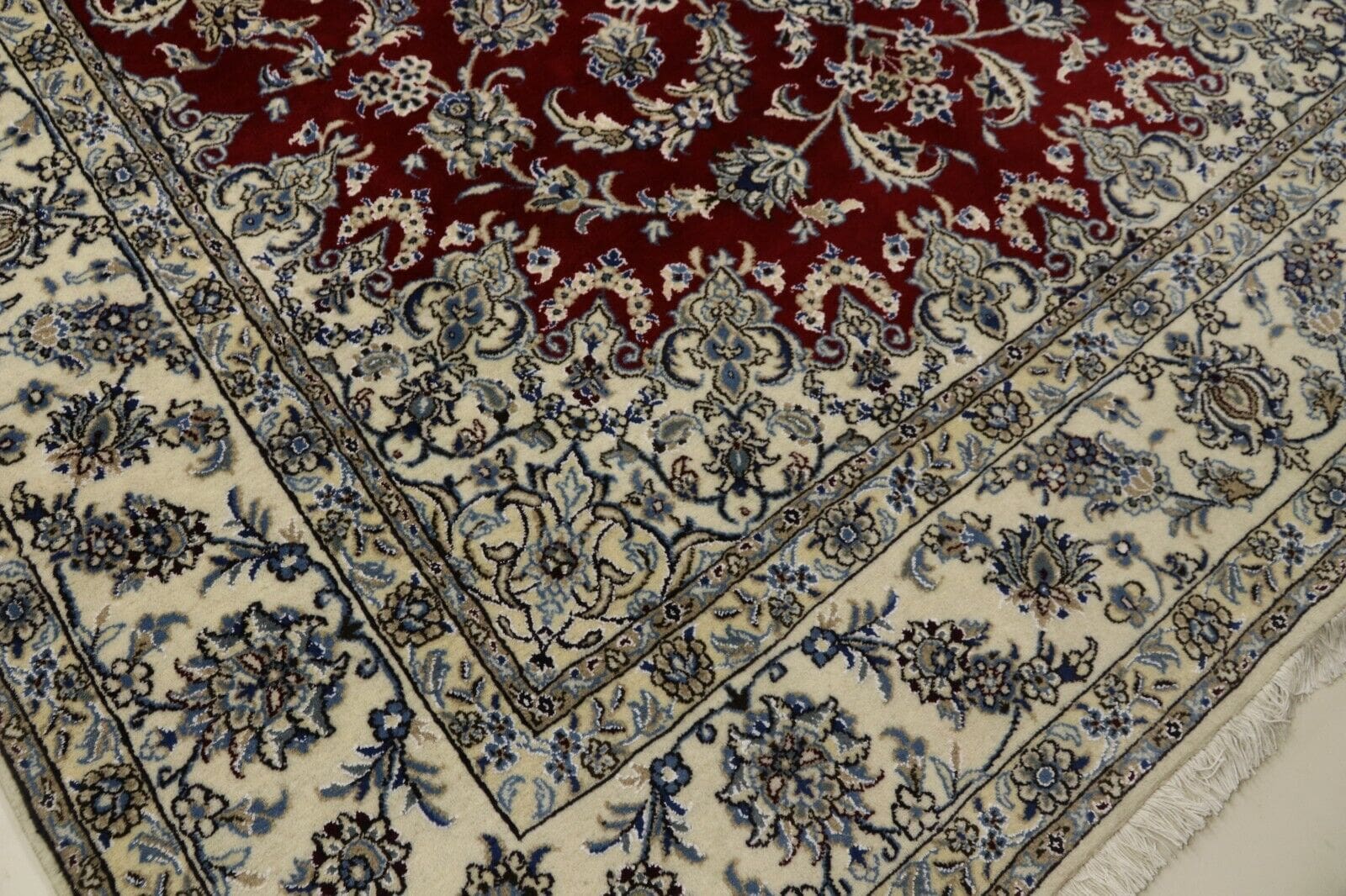 Nain Perserteppich 346 × 246 cm aus Seide, handgeknüpft