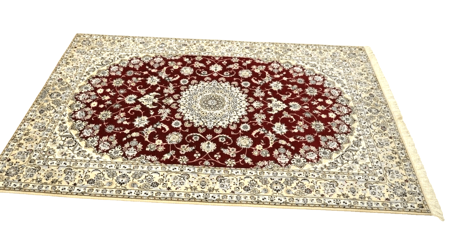 Handgeknüpfter Nain Perserteppich, 241 × 156 cm, Wolle & Seide