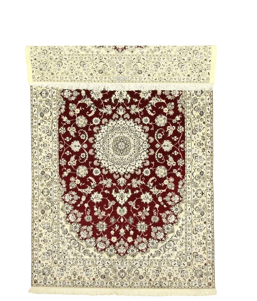 Handgeknüpfter Nain Perserteppich, 241 × 156 cm, Wolle & Seide