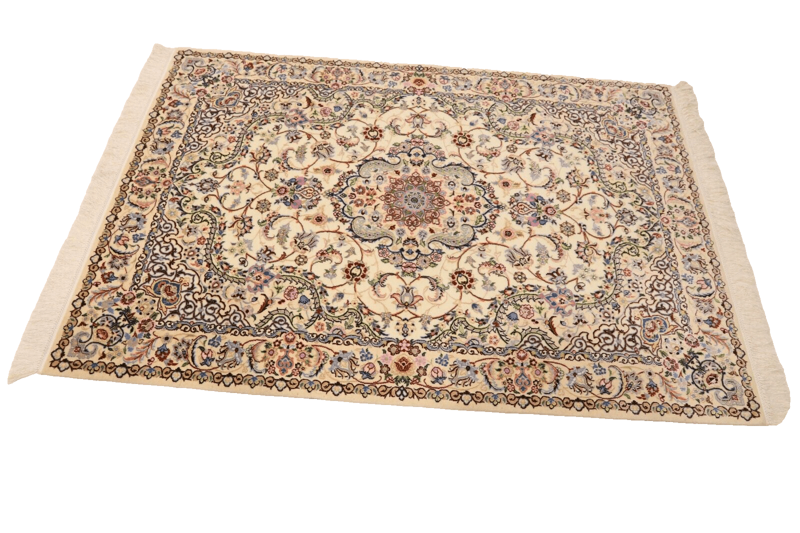 Handgeknüpfter Nain Perserteppich, 180 × 122 cm, Wolle & Seide