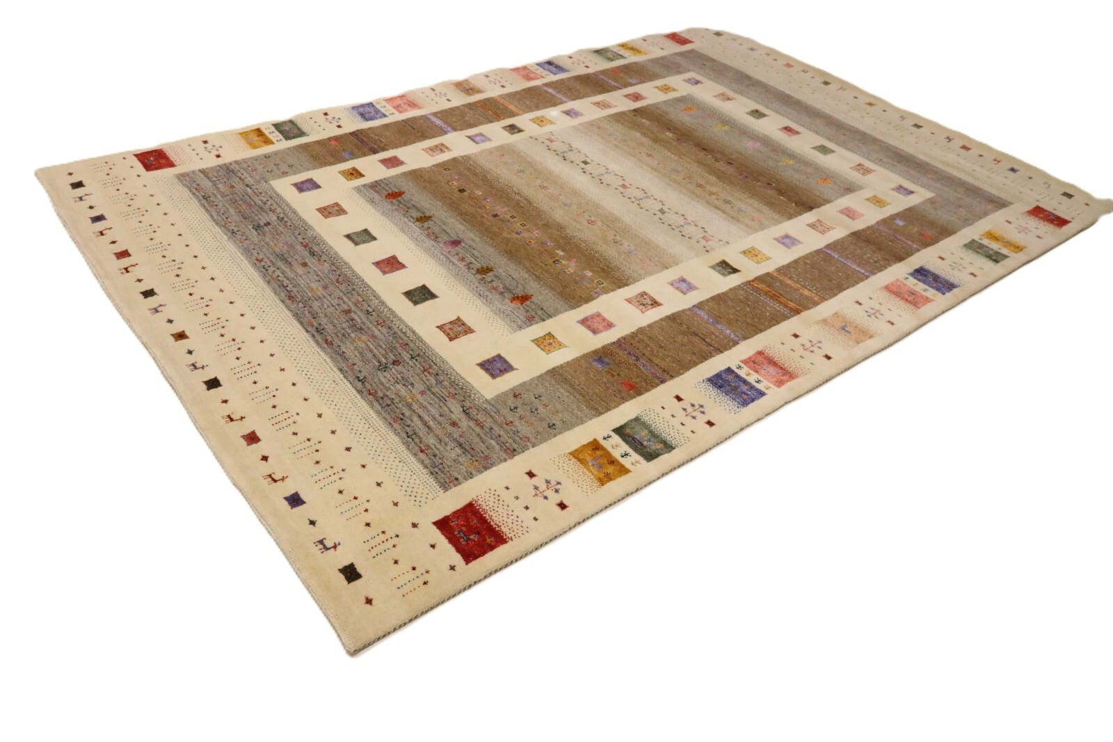 Handgeknüpfter Gabbeh Loribaft Perserteppich, 310 × 210 cm, Wolle