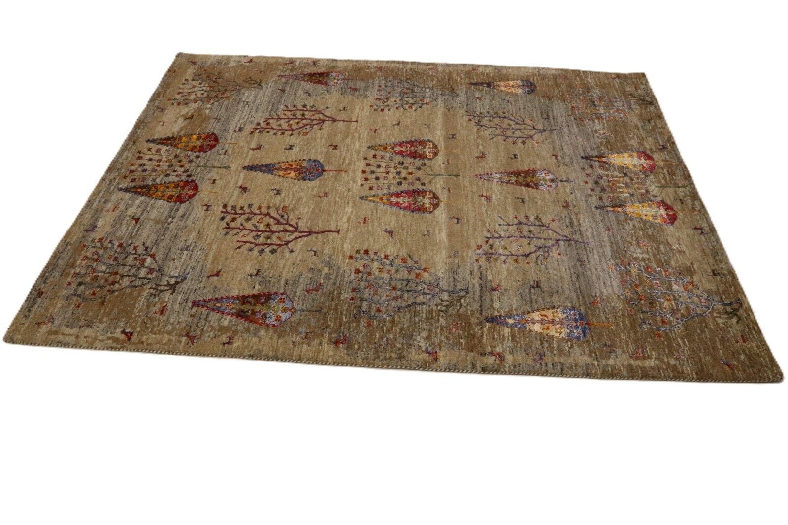Handgeknüpfter Gabbeh Loribaft Orientteppich, 243 × 179 cm, Wolle & Seide