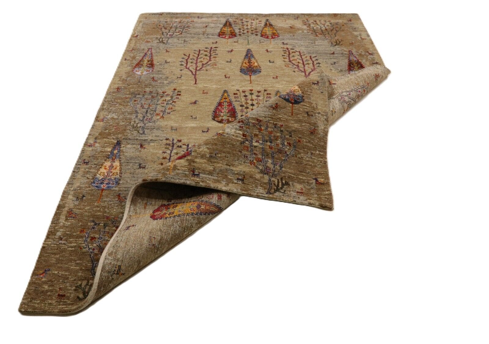 Handgeknüpfter Gabbeh Loribaft Orientteppich, 243 × 179 cm, Wolle & Seide